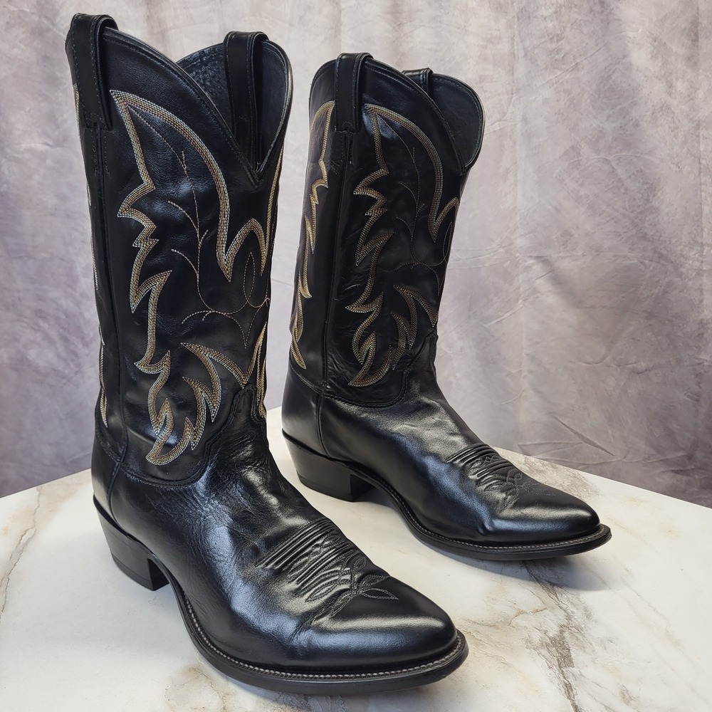 Justin USA Size 13 D Classic Men's Black Western Cowboy Boots
